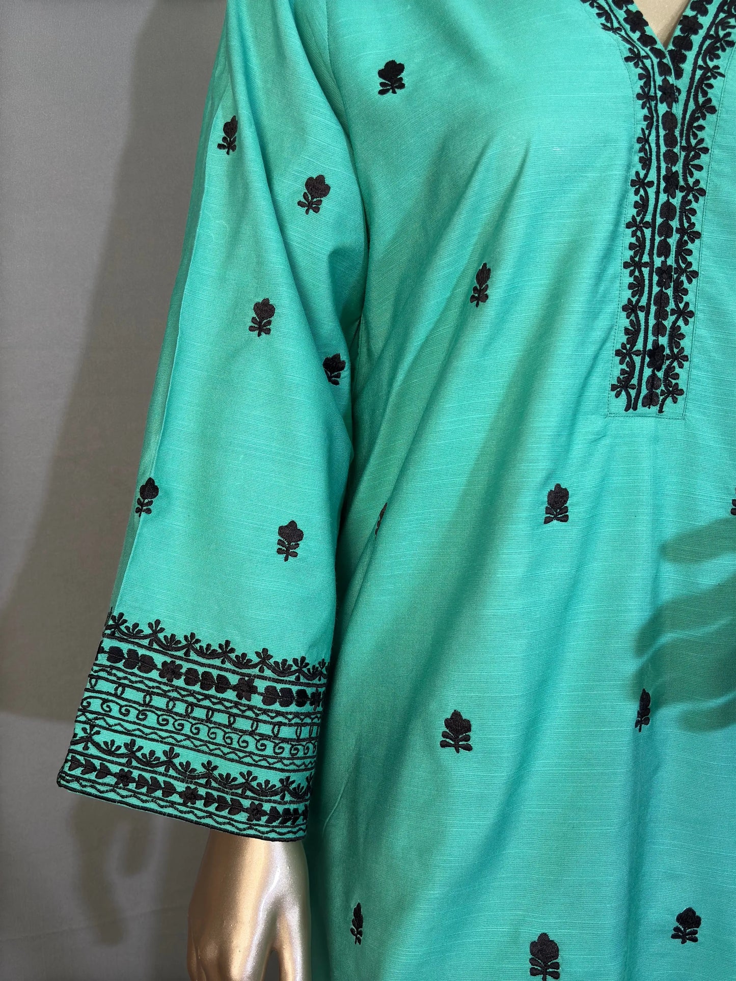 Green with Black Embroidered Pakistani Style Co-ord sets kihums clothing