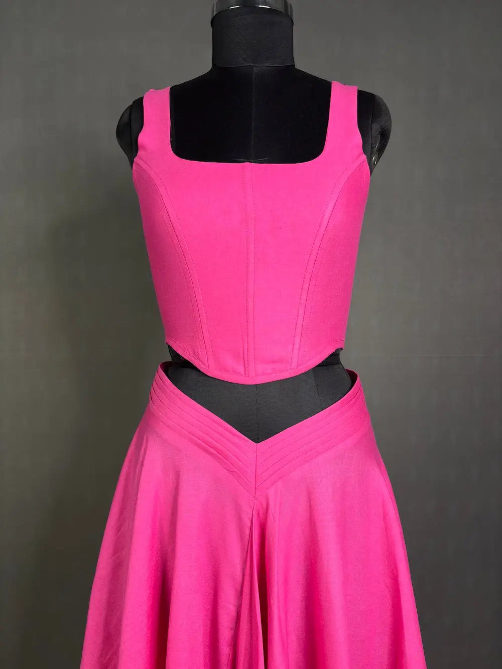 Pink Elegant Linen Skirt kihums clothing