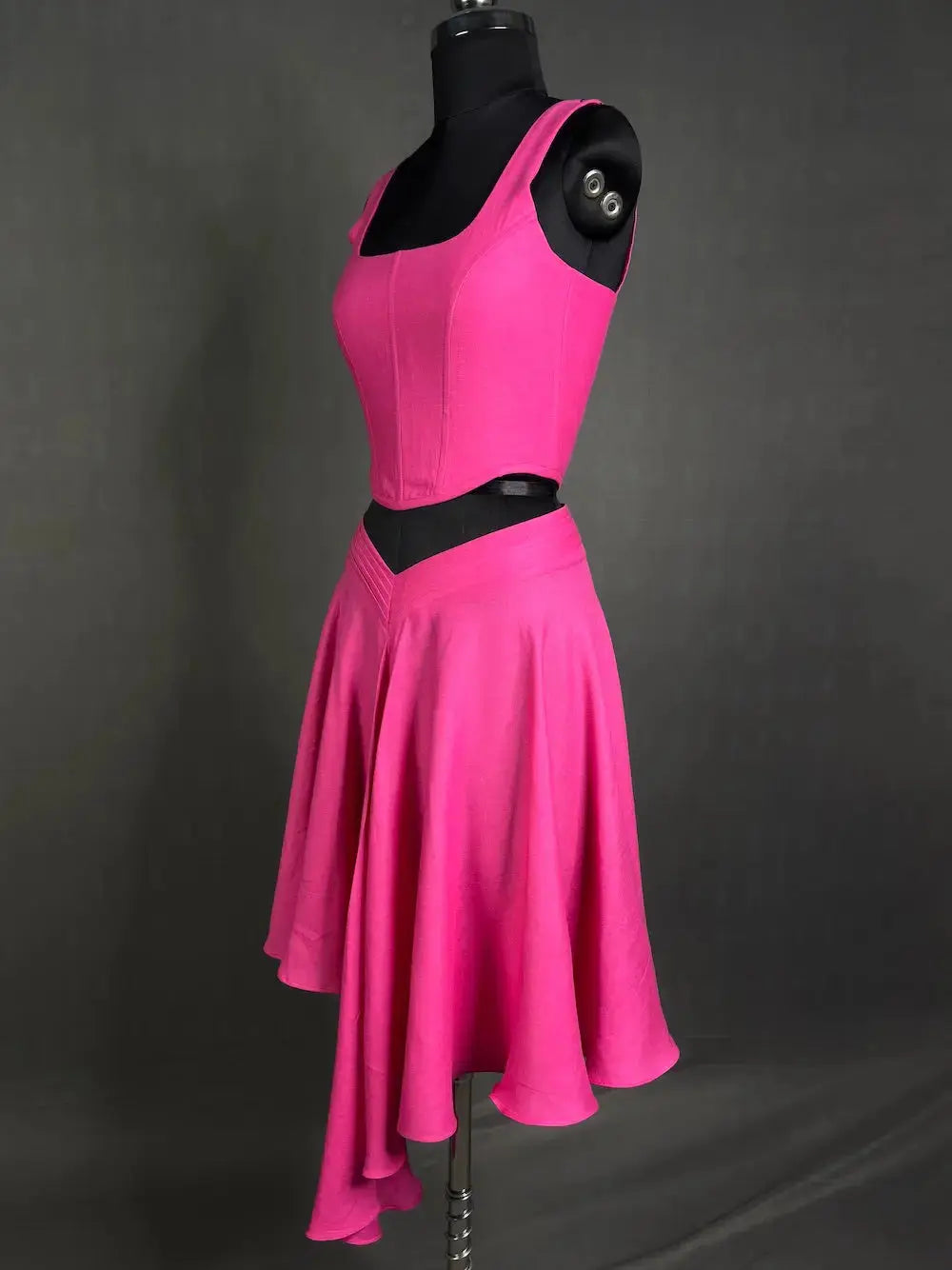 Pink Elegant Linen Skirt kihums clothing