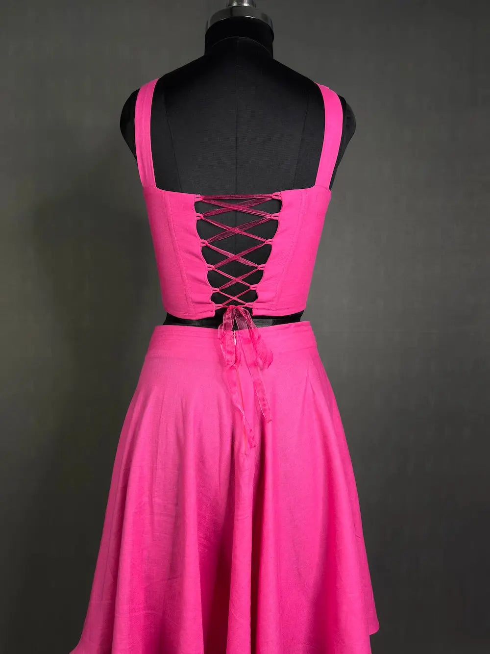 Pink Elegant Linen Skirt kihums clothing