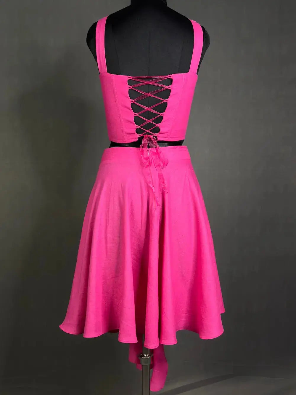 Pink Elegant Linen Skirt kihums clothing