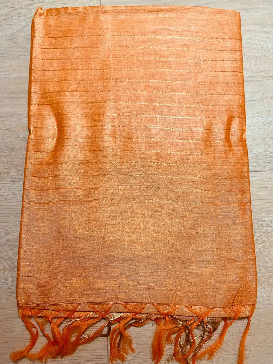 Coffee Shade Handwoven Munga Tussar Silk Saree | Golden Zari Border | KIHUMS Saree