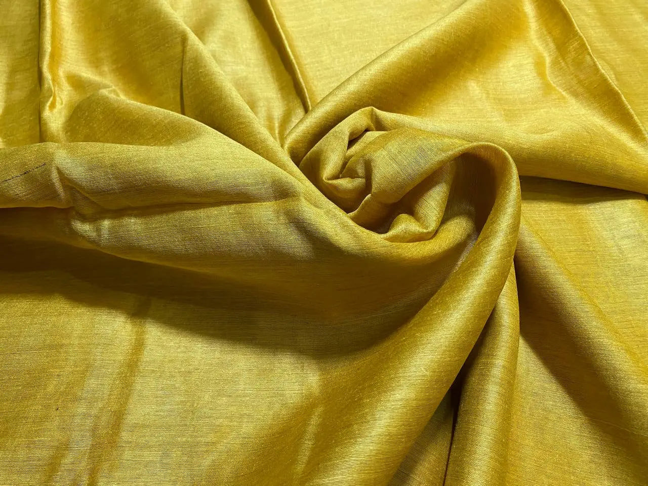 Yellow Handwoven Munga Tussar Silk Saree | Golden Zari Border | KIHUMS Saree kihums clothing