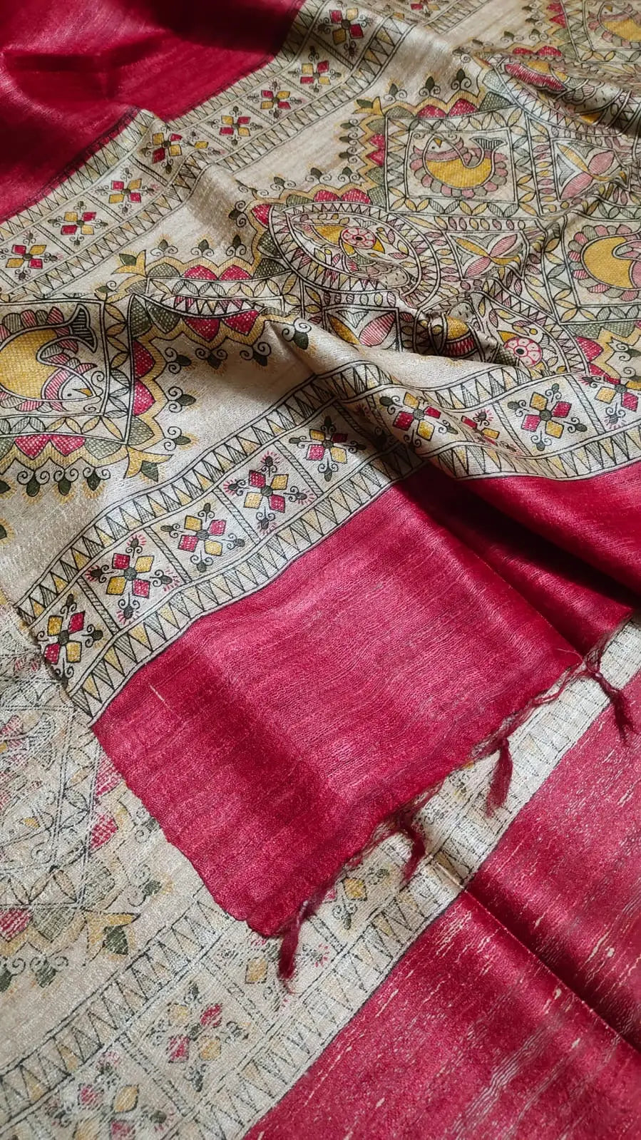 DUPATTA: Madhubani Tussar Silk Handloom Dupatta| KIHUMS Dupatta kihums clothing