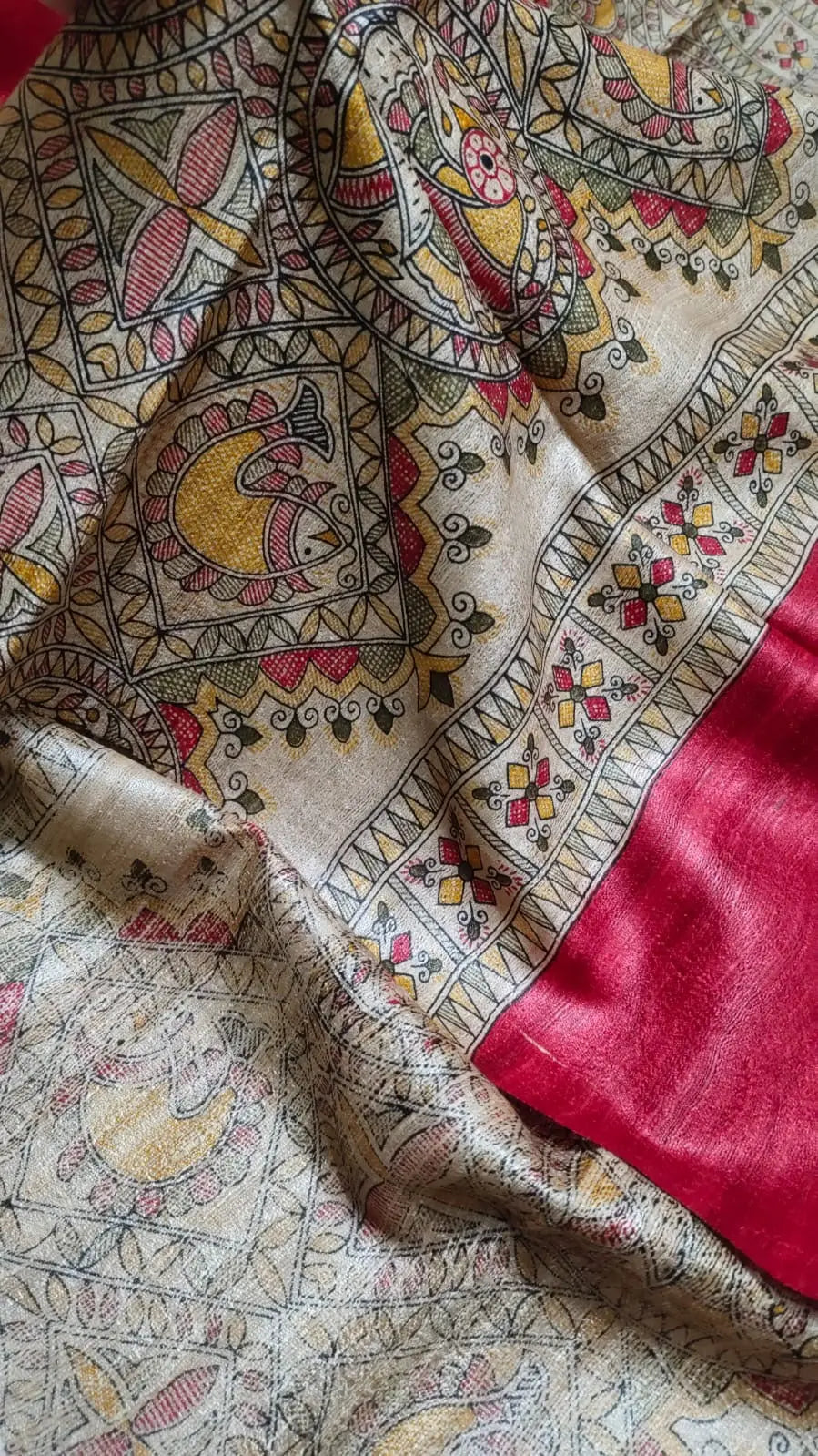 DUPATTA: Madhubani Tussar Silk Handloom Dupatta| KIHUMS Dupatta kihums clothing