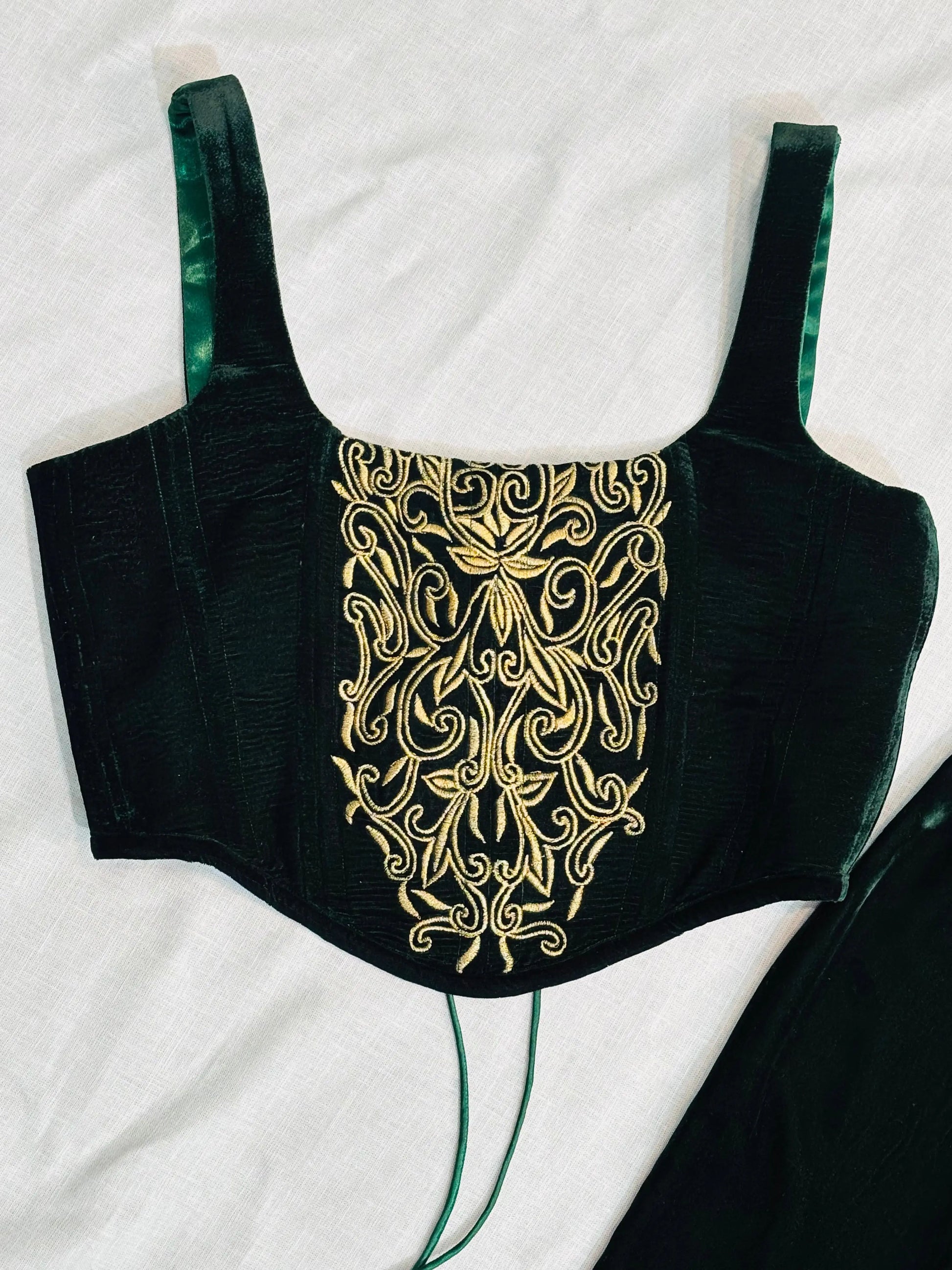 Elegant Microvelvet Embroidered Corset top with Zari Detailing kihums clothing