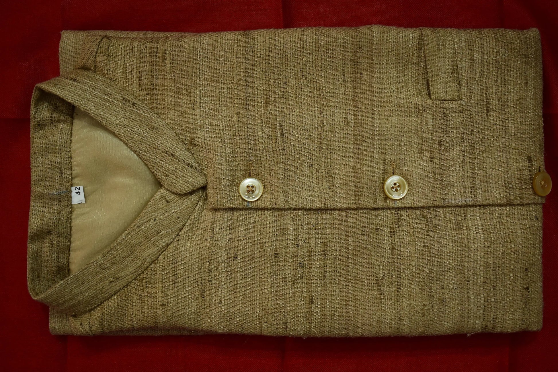 Handloom 100% pure Katiya Silk Men's Gold Beige shade Jacket | Vest | Men Traditional wear kihums clothing