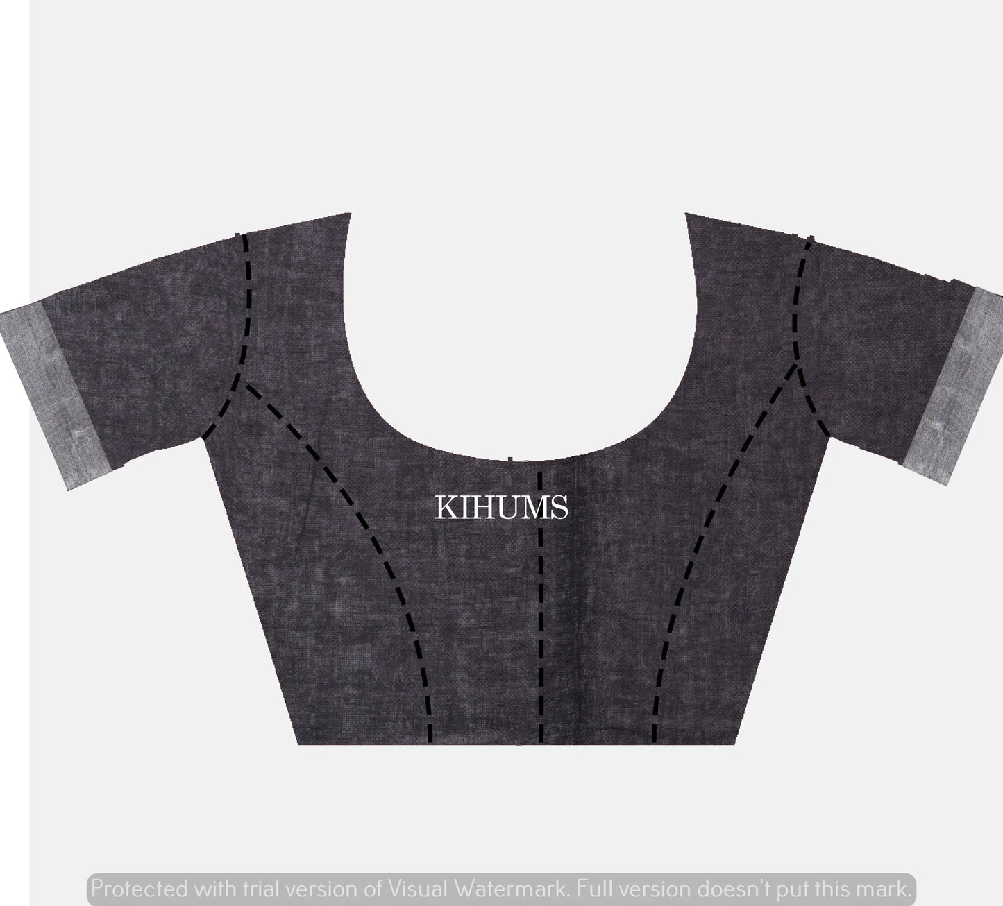 Black Handmade Pure Linen Saree | Silver Zari Border | KIHUMS Saree kihums clothing