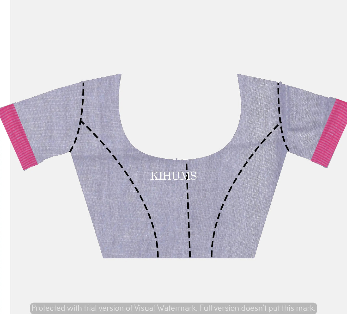 Ash Silver with Contrast Pink Border | Tissue Linen Saree | KIHUMS Saree women clothing