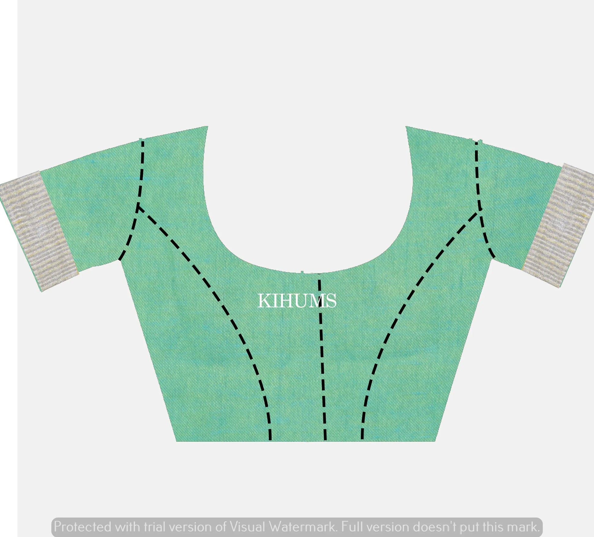 Turquoise shade Handwoven Linen Saree | Contrast Blouse | KIHUMS Saree kihums clothing