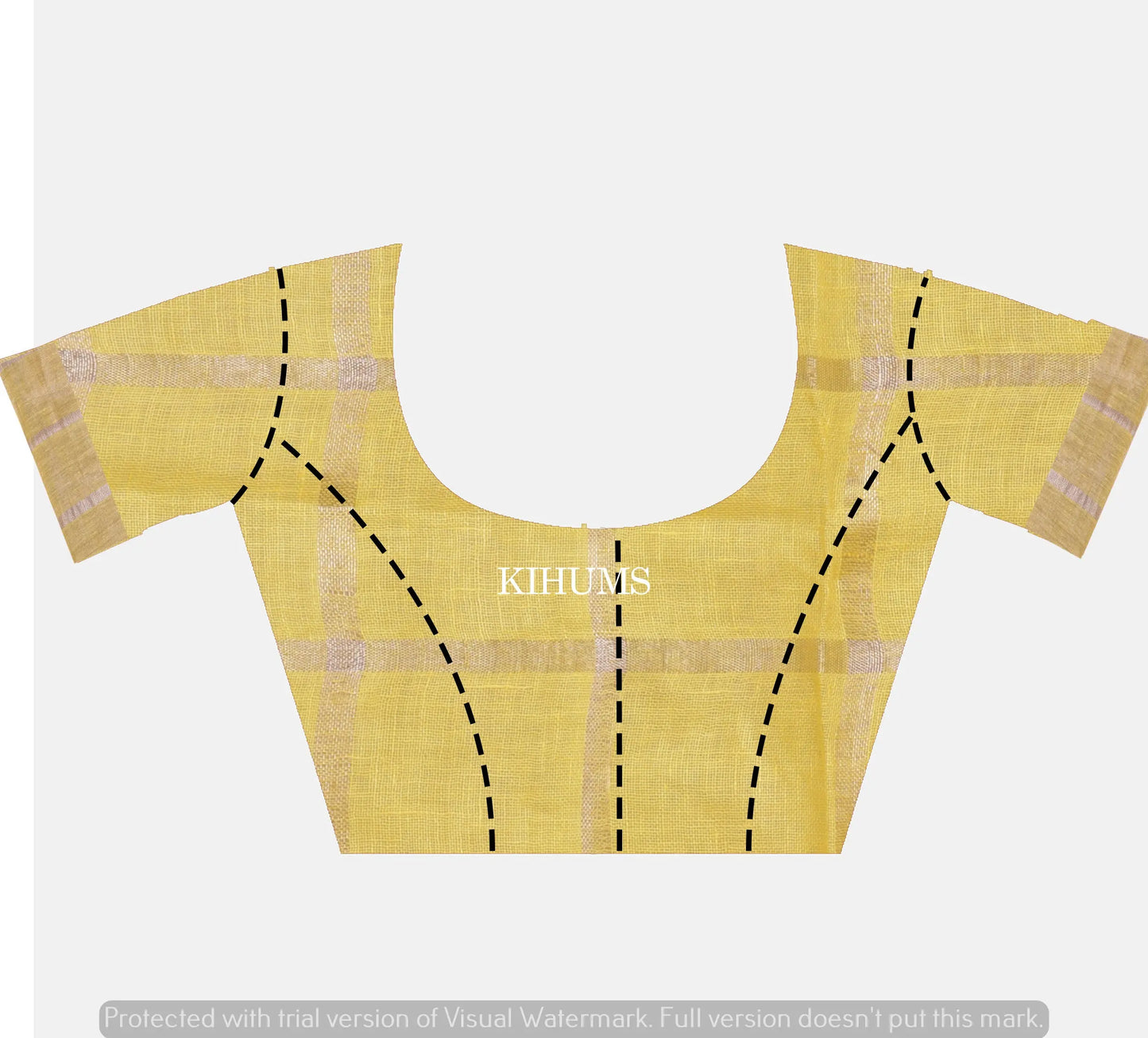 Yellow Shade Handwoven Linen Saree | Gold Zari Checks | KIHUMS Saree kihums clothing