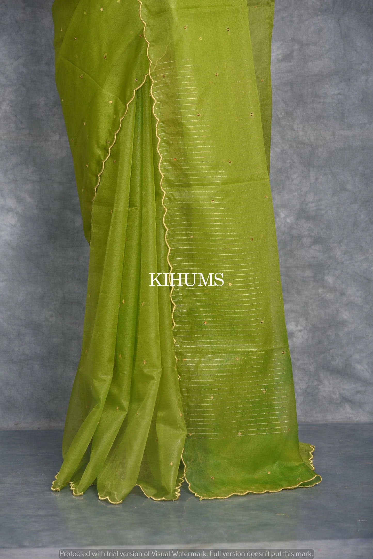 Fresh Green Organza Saree | Sequence Work all Over | KIHUMS Saree kihums clothing