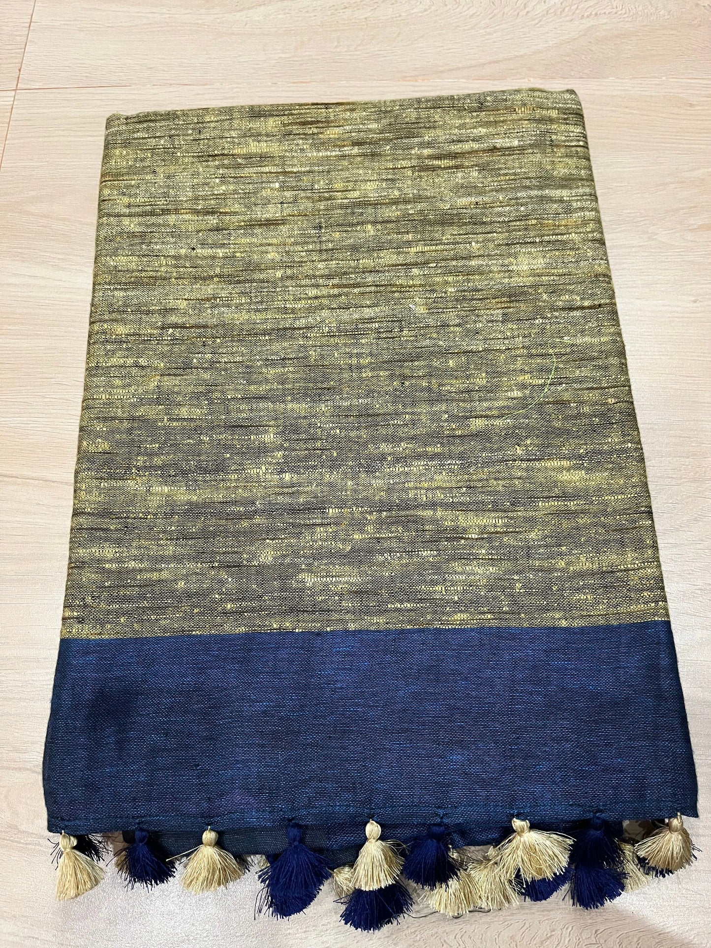 Dual shade half and half Handwoven organic Linen Saree | Contrast blouse | KIHUMS Saree kihums clothing