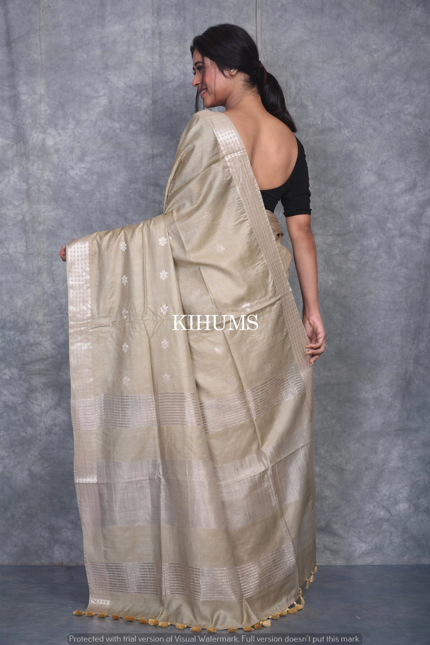 Muddy shade Handmade Viscose Silk Saree | Zari woven Border | KIHUMS Saree kihums clothing