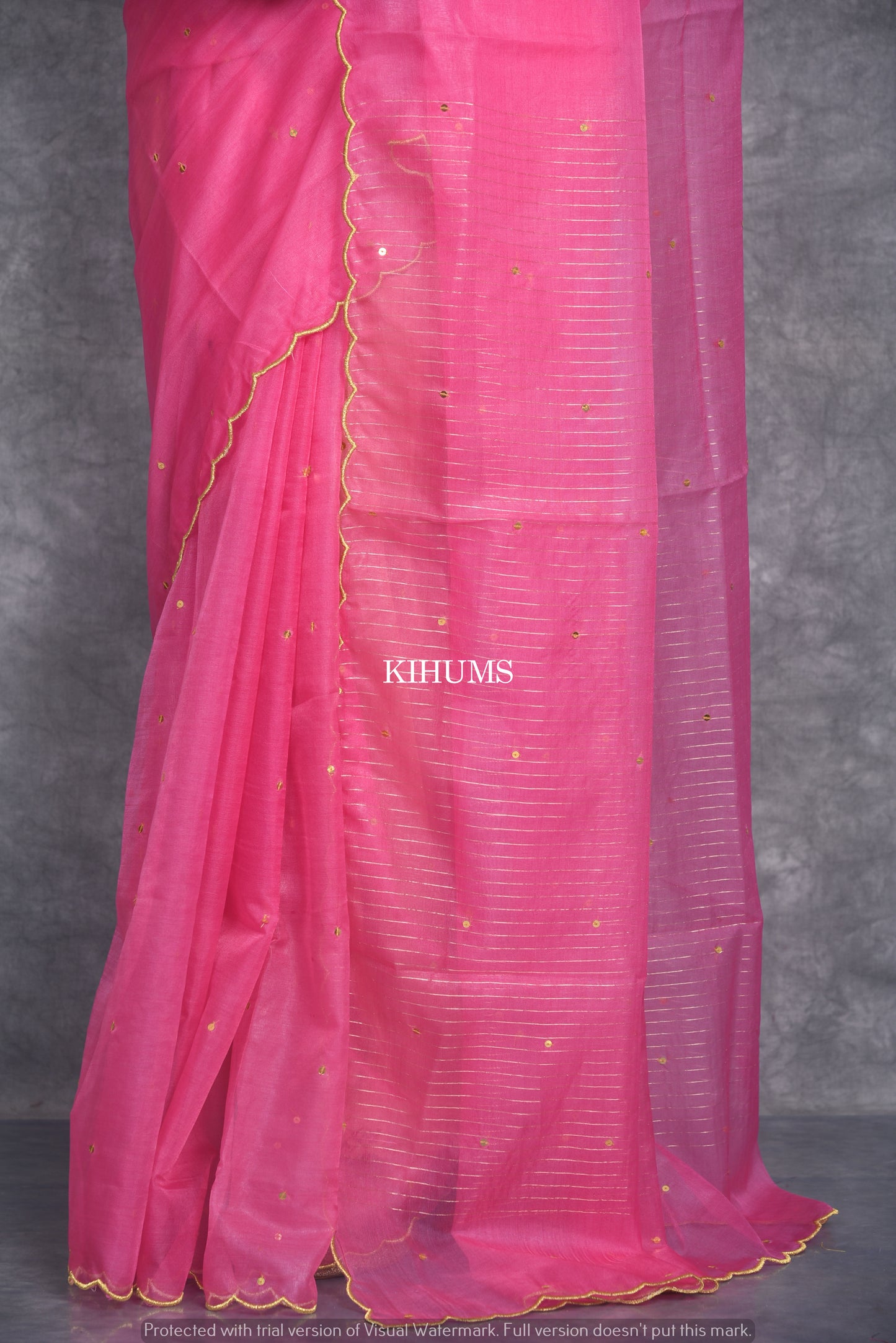 Pink Organza Saree | Sequence Work all Over | KIHUMS Saree
