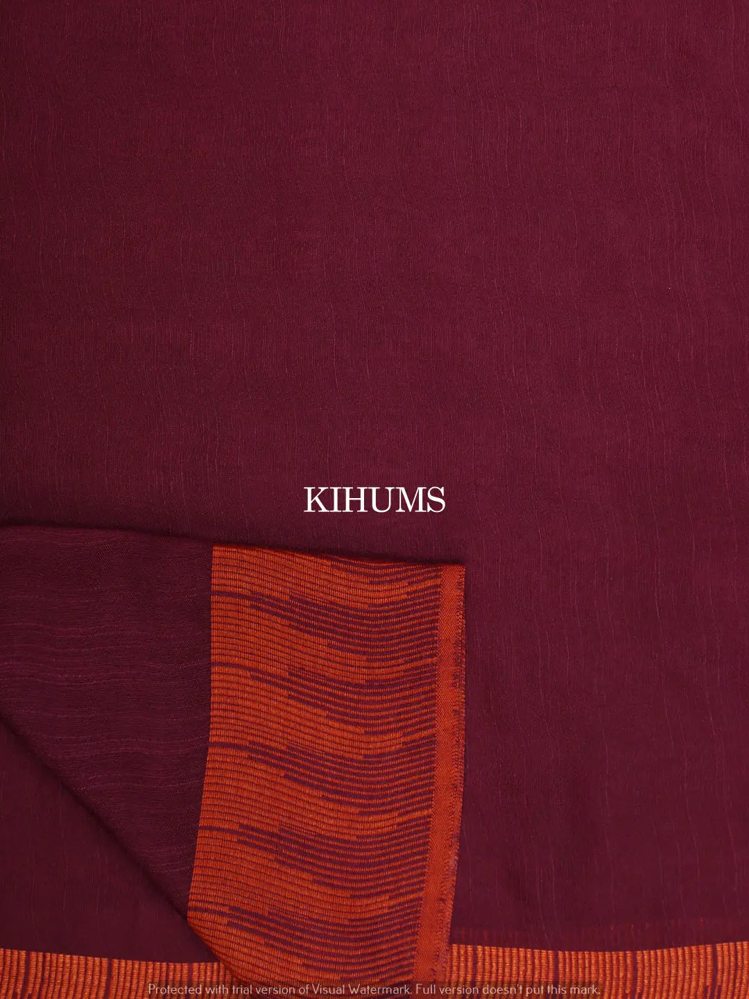 Dark Maroon Shade Handmade Viscose Silk Saree | Temple Border | KIHUMS Saree kihums clothing