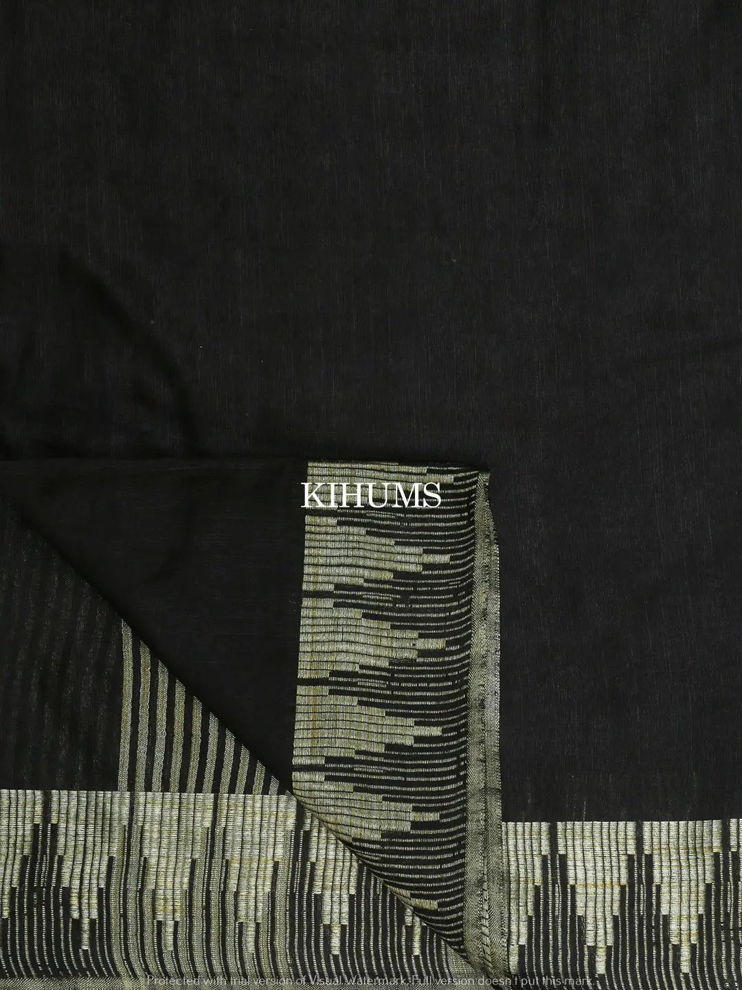 Black Shade Handmade Viscose Silk Saree | Temple Border | KIHUMS Saree kihums clothing