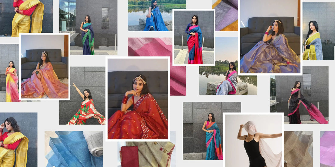 Handloom-Linen-Sarees-Elegant-and-Modern-Collections-Online kihums clothing