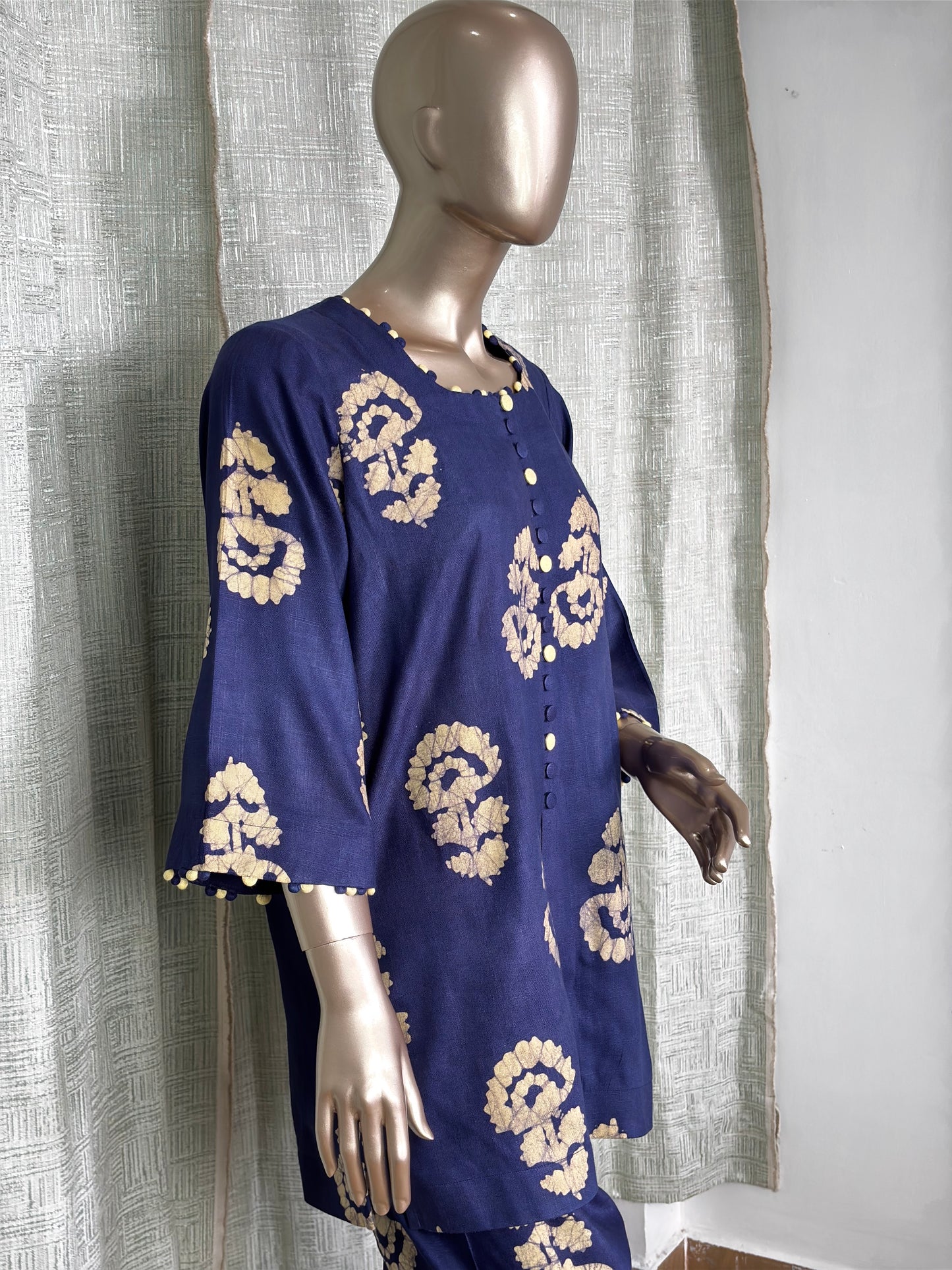 Blue Batik Print Co-ord Set: Elegant & Comfortable Two-Piece Outfit | Fusion of Elegance and Comfort