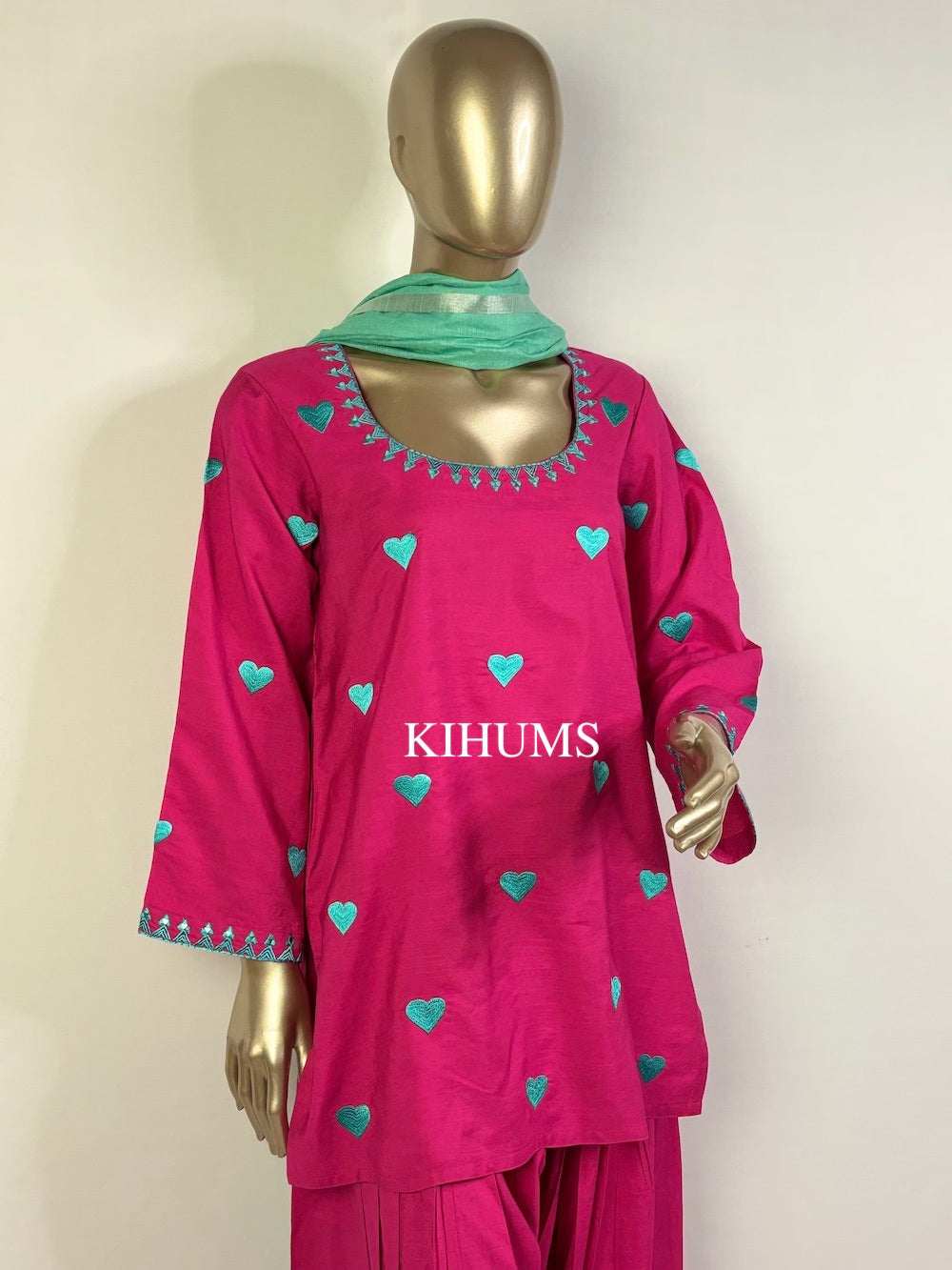 DIL SE Heart Embroidered Farshi Shalwar