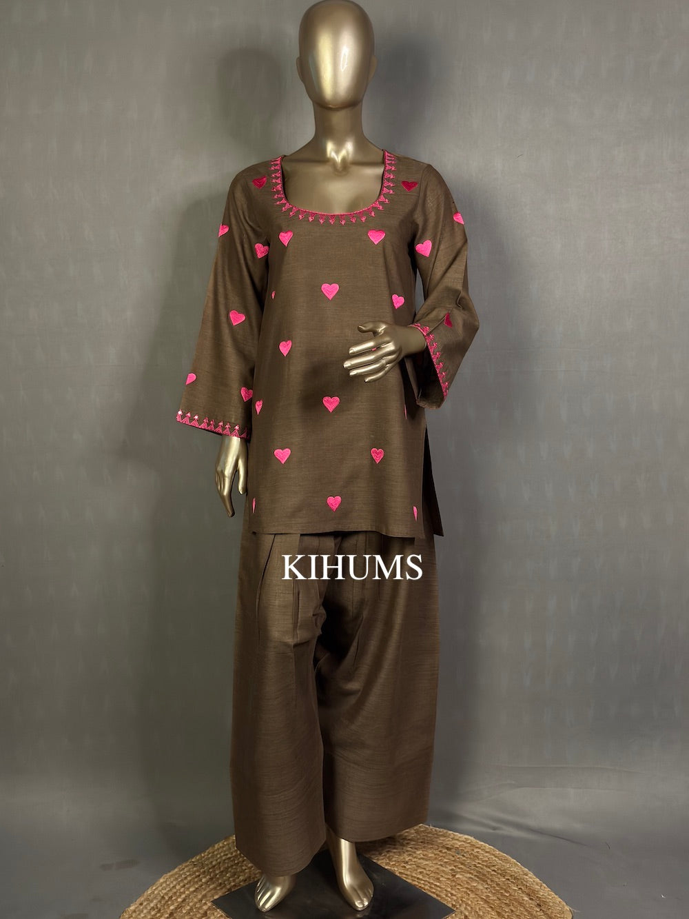 DIL SE Heart Embroidered Farshi Shalwar