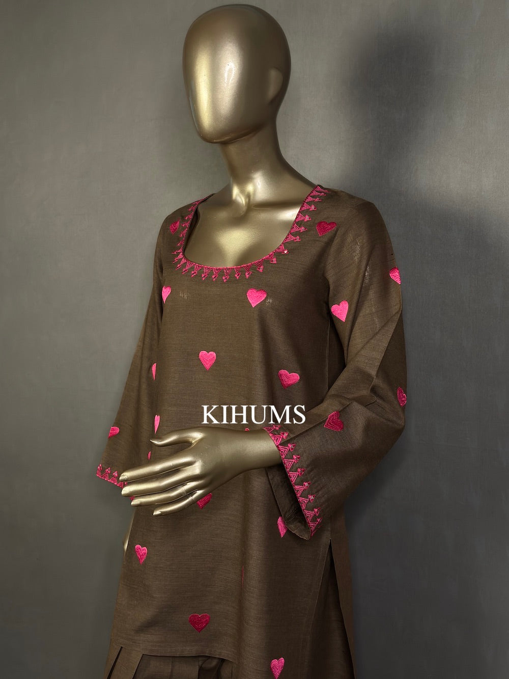 DIL SE Heart Embroidered Farshi Shalwar