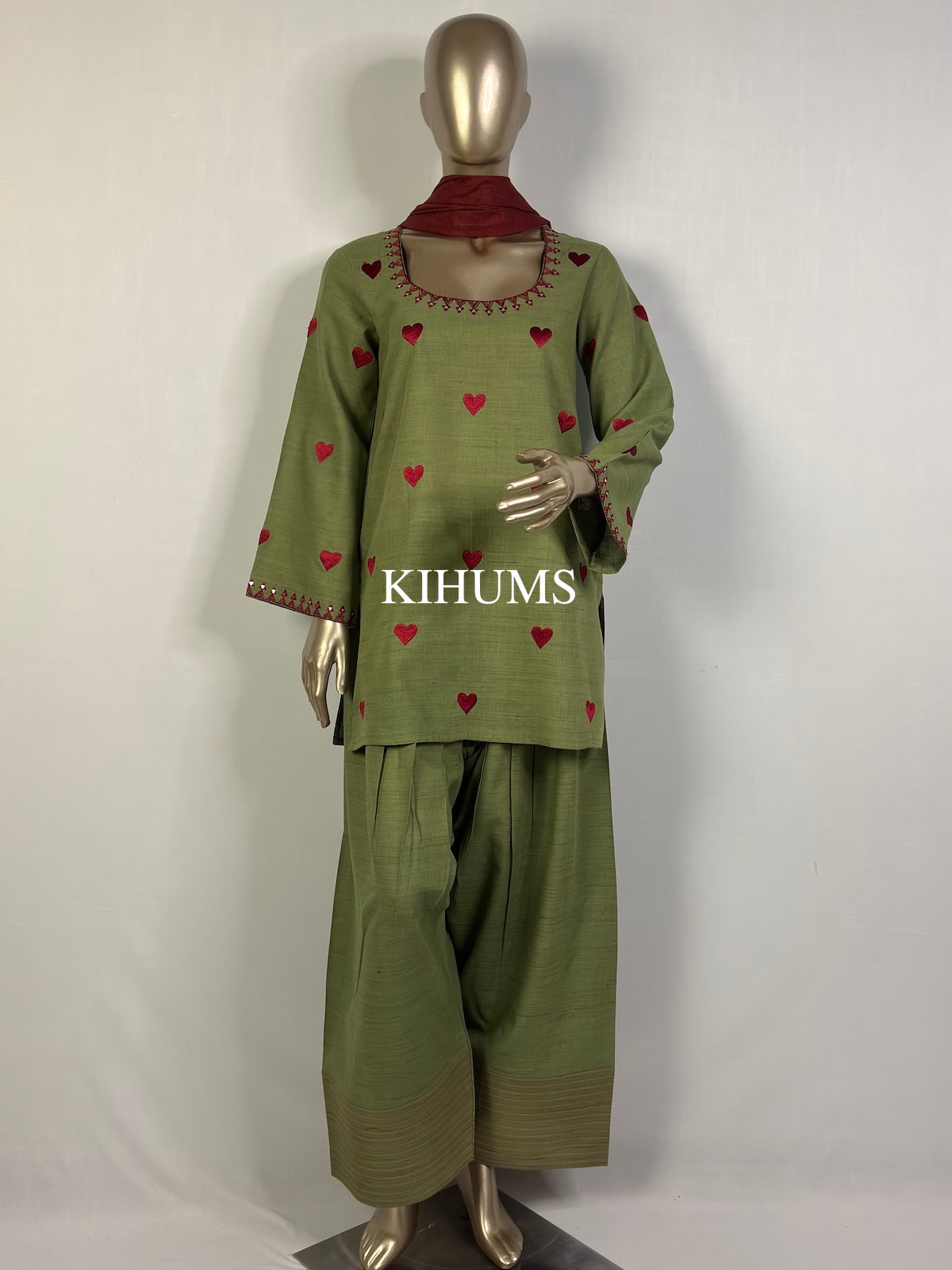 DIL SE Heart Embroidered Farshi Shalwar