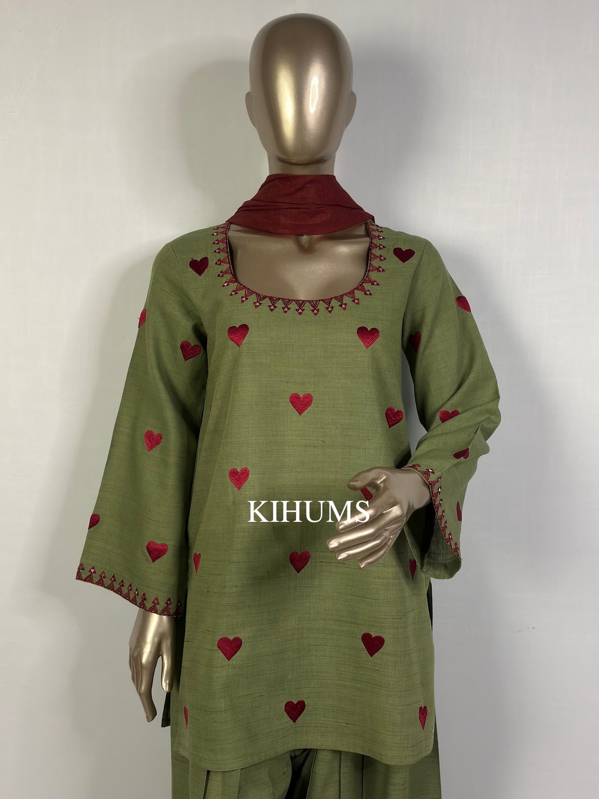 DIL SE Heart Embroidered Farshi Shalwar