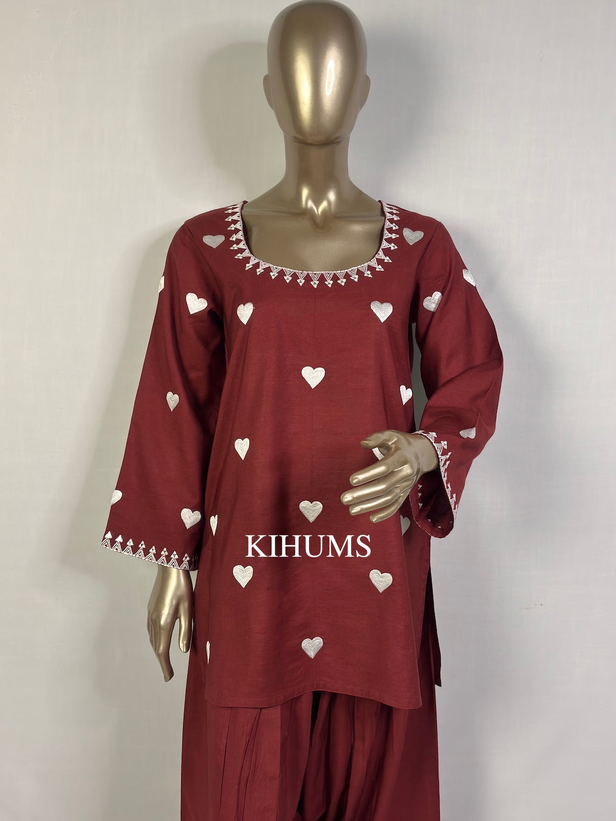 DIL SE Heart Embroidered Farshi Shalwar