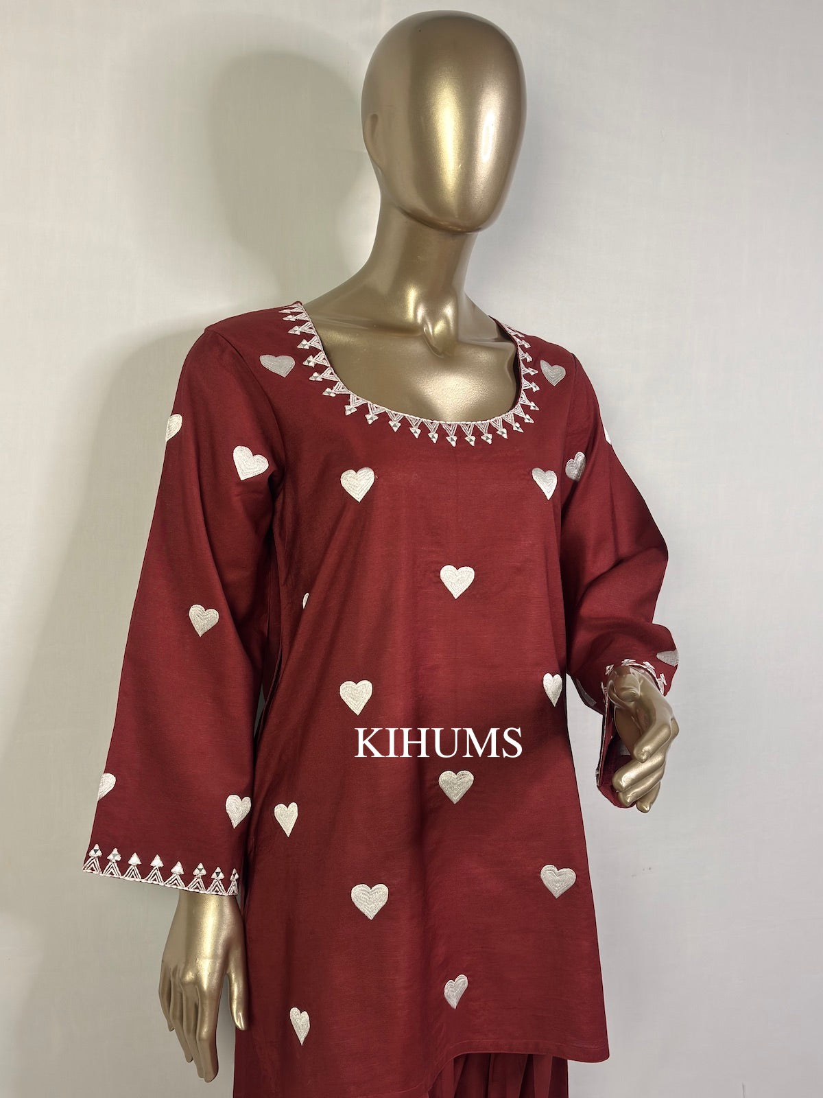 DIL SE Heart Embroidered Farshi Shalwar