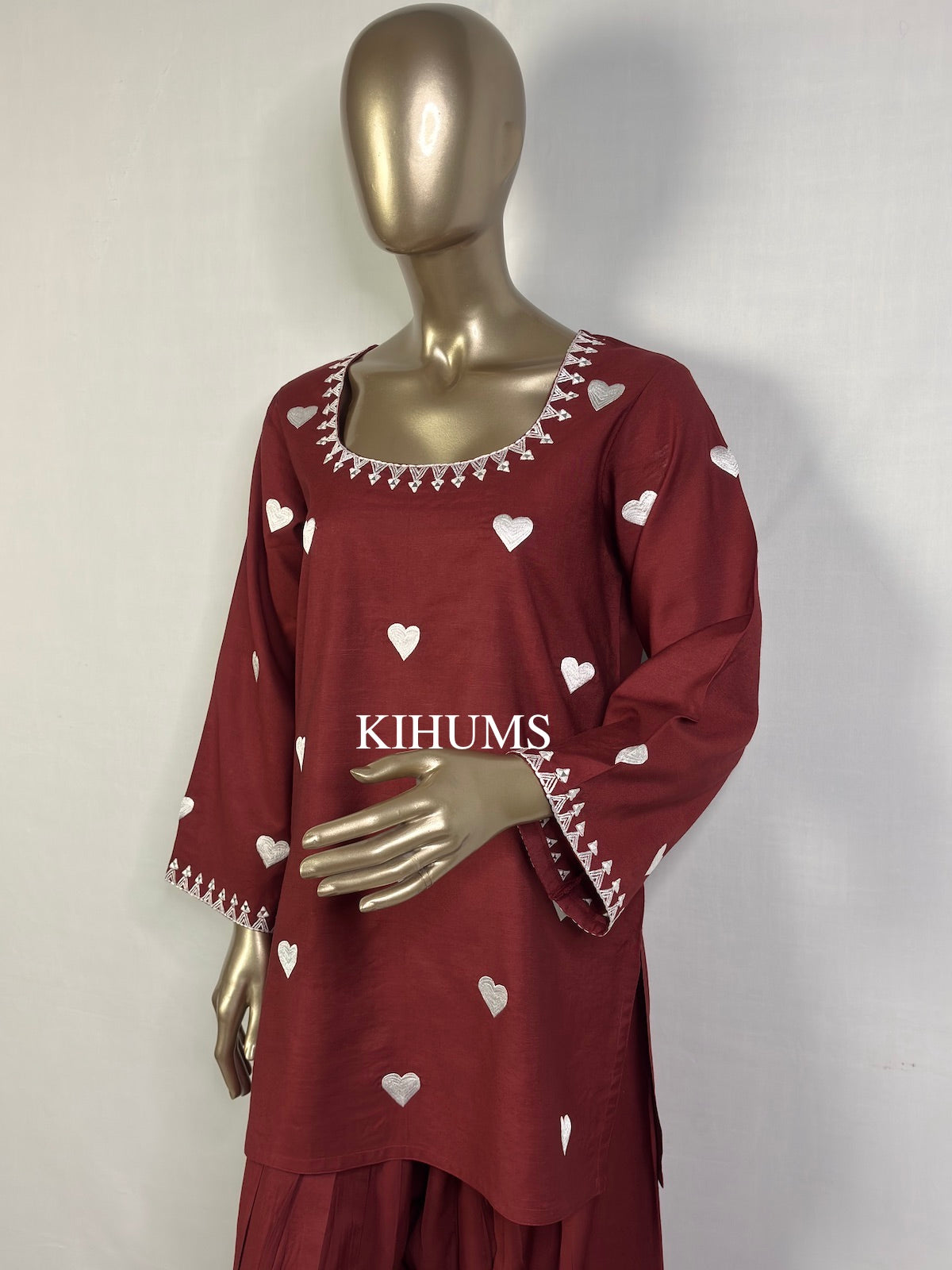 DIL SE Heart Embroidered Farshi Shalwar