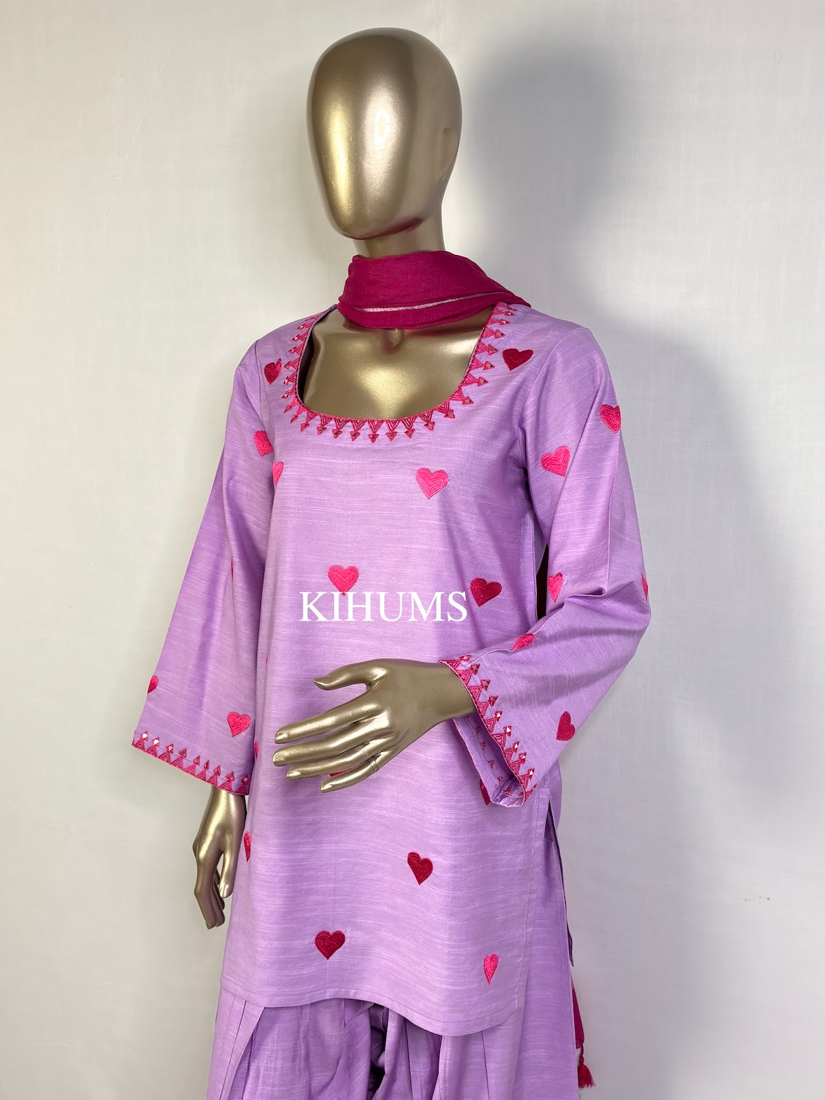 DIL SE Heart Embroidered Farshi Shalwar