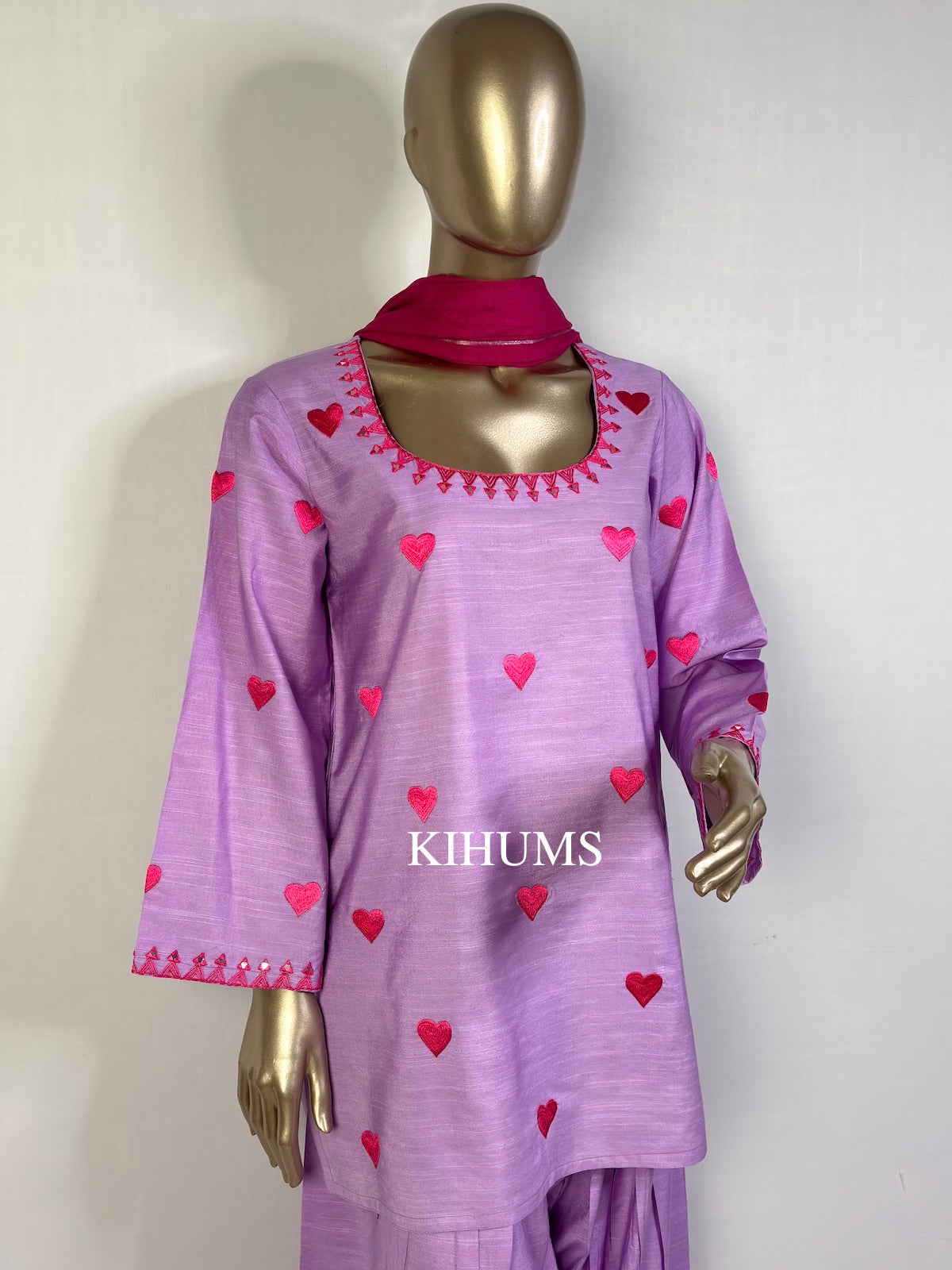 DIL SE Heart Embroidered Farshi Shalwar