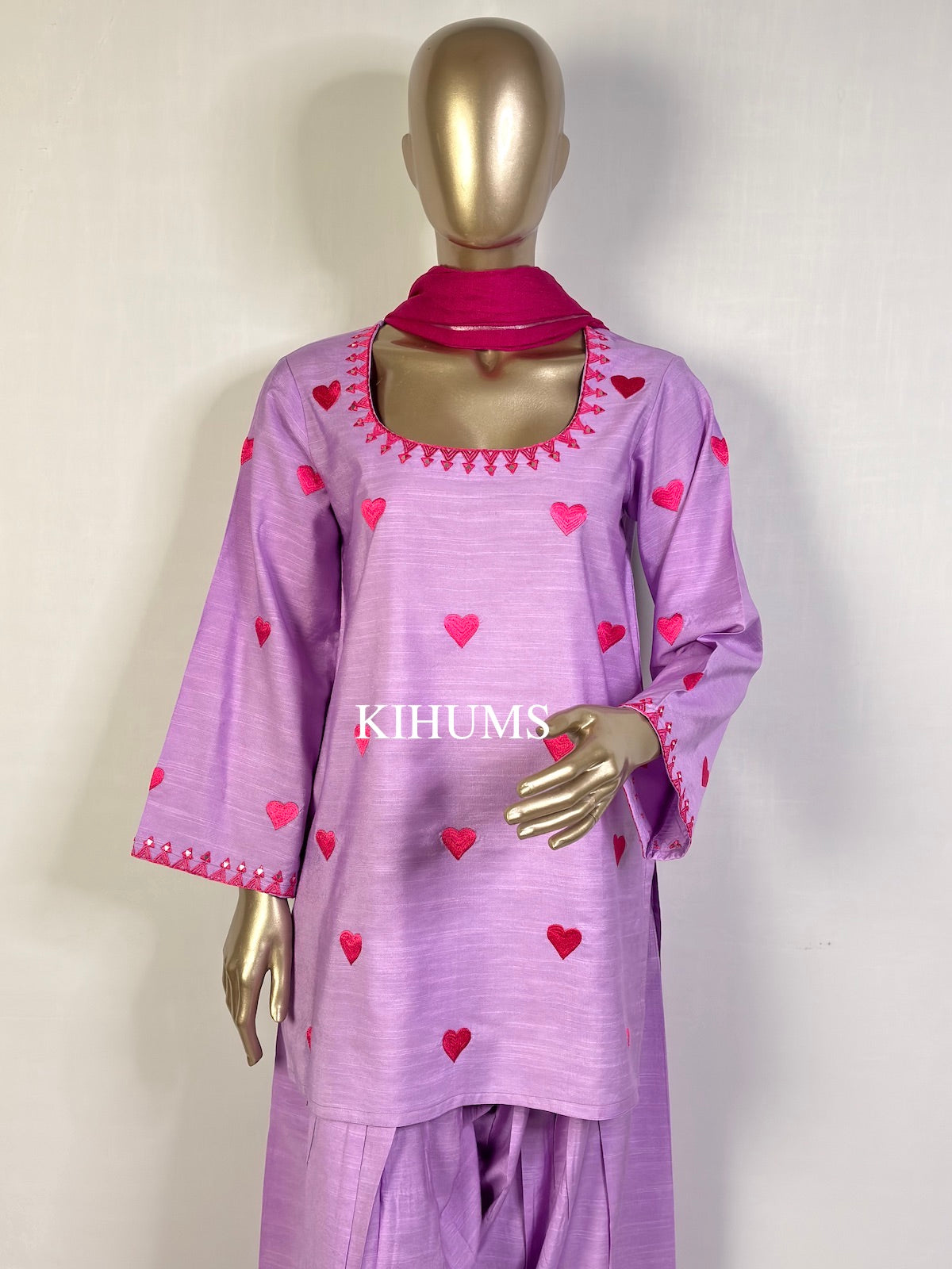 DIL SE Heart Embroidered Farshi Shalwar