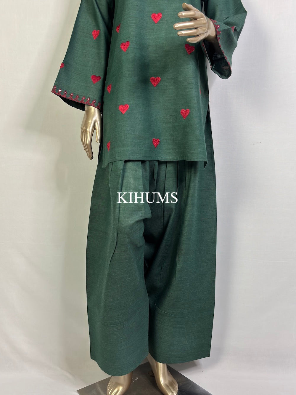 DIL SE Heart Embroidered Farshi Shalwar