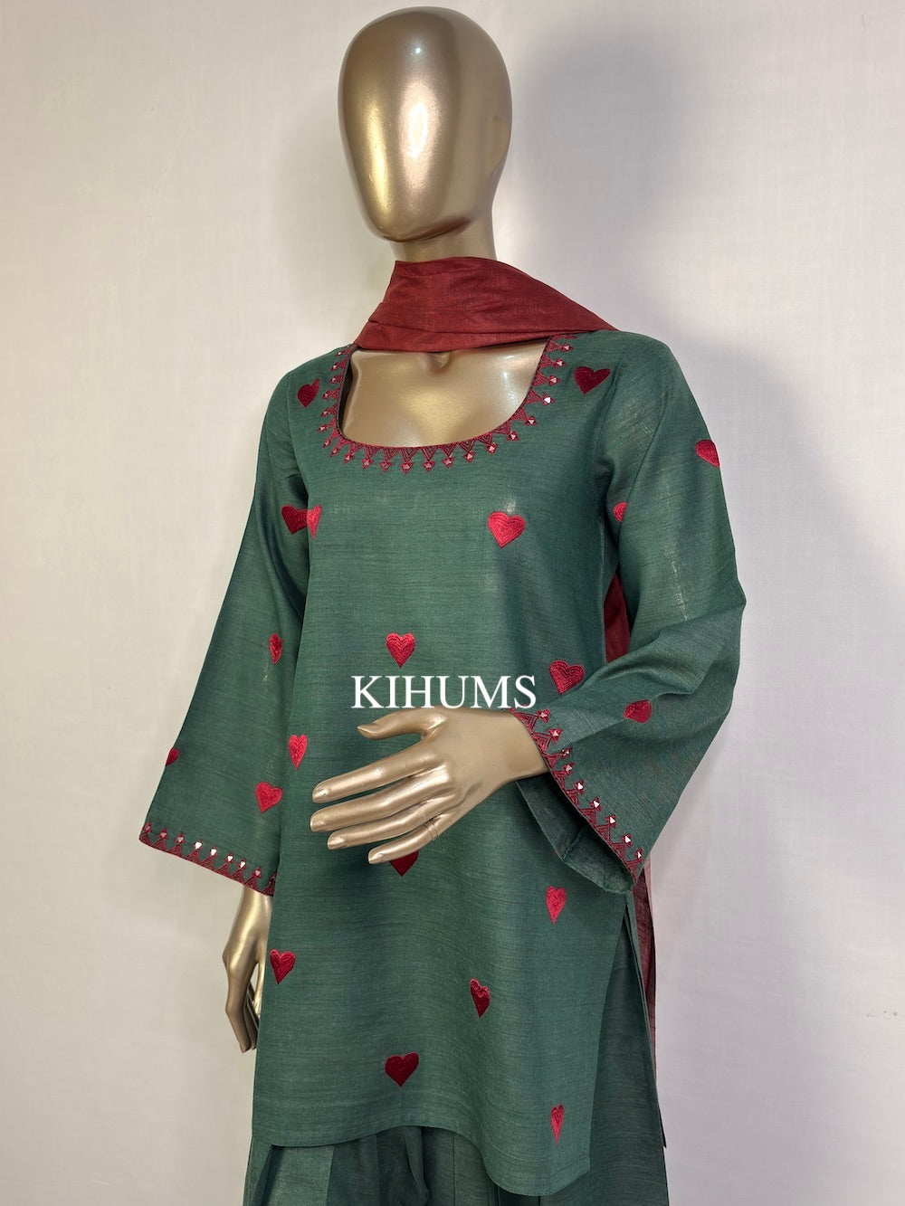 DIL SE Heart Embroidered Farshi Shalwar