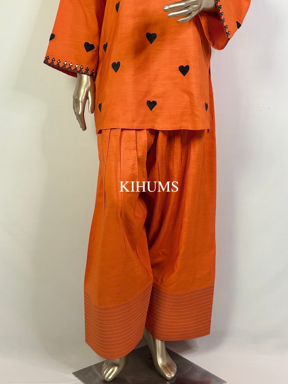 DIL SE Heart Embroidered Farshi Shalwar
