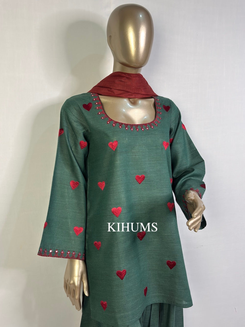 DIL SE Heart Embroidered Farshi Shalwar