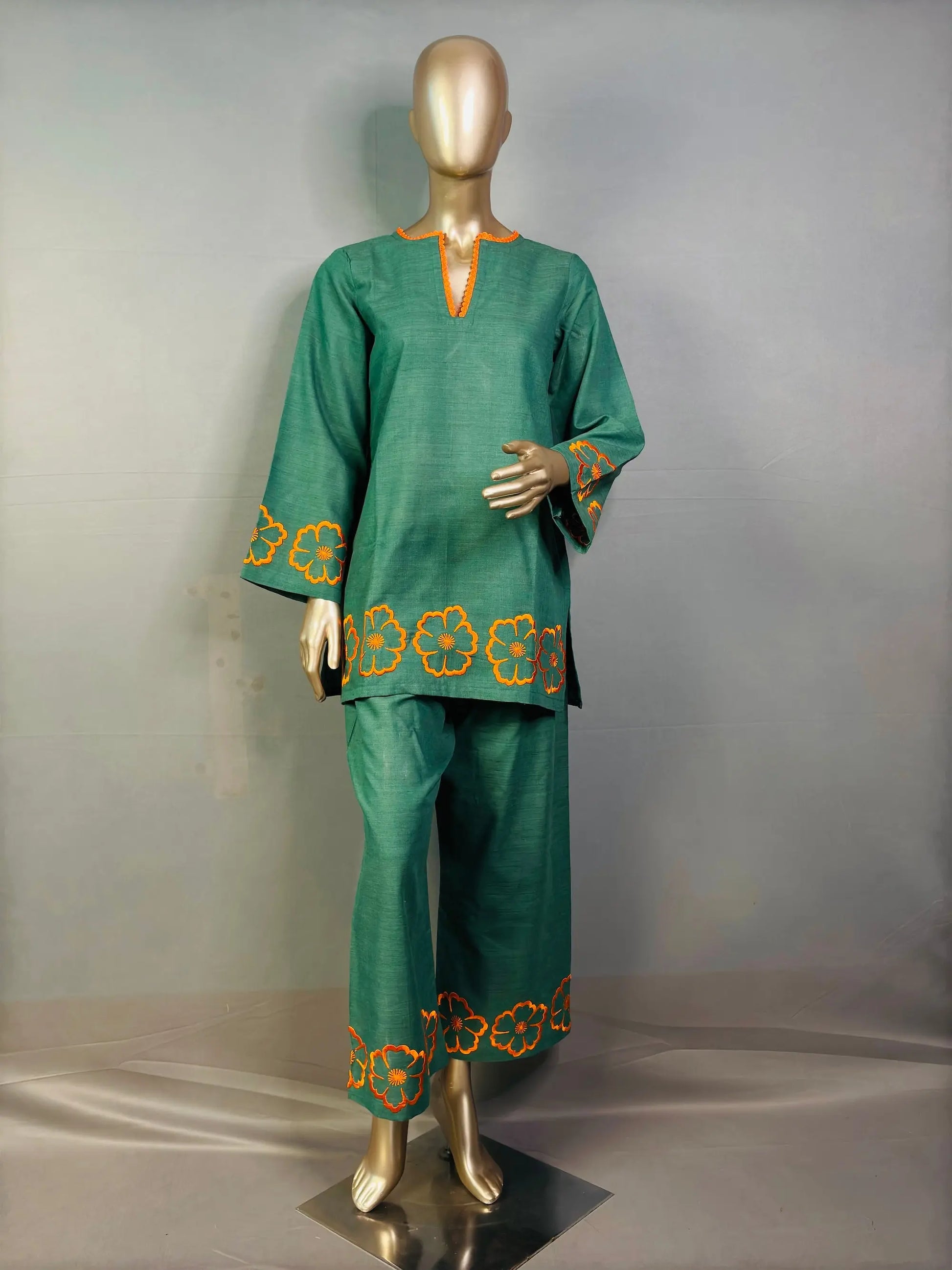 Green Shade- Stylish & Trendy Embroidered kurta set for women kihums clothing