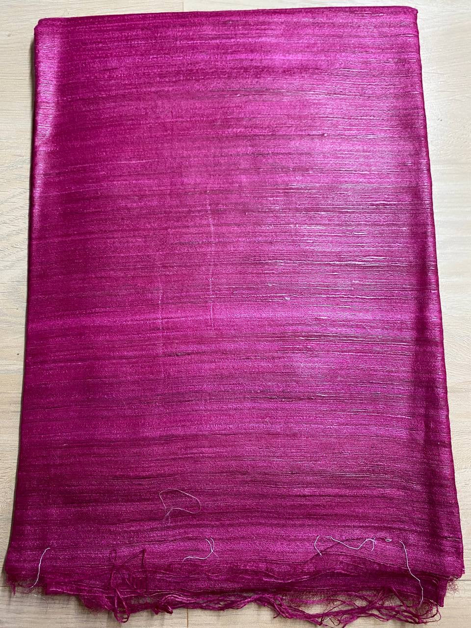Pink Handwoven Tussar Silk Saree | KIHUMS Saree