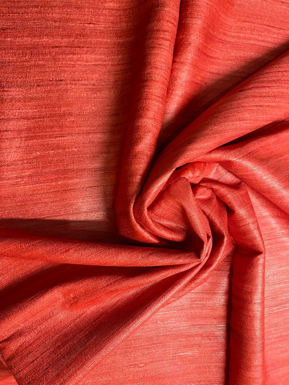 Orange Handwoven Tussar Silk Saree | KIHUMS Saree