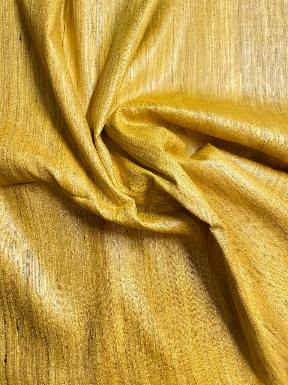 Yellow Shade Handwoven Tussar Silk Saree | KIHUMS Saree