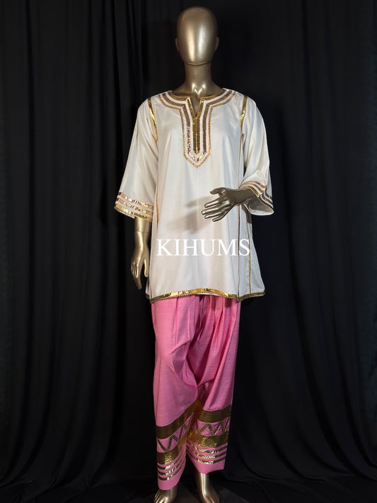 SUNEHRI White Gota Set