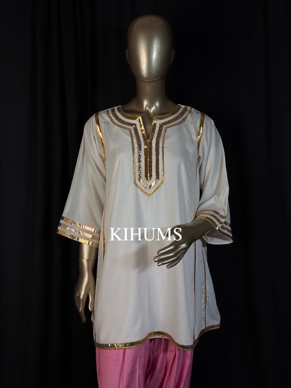 SUNEHRI White Gota Set