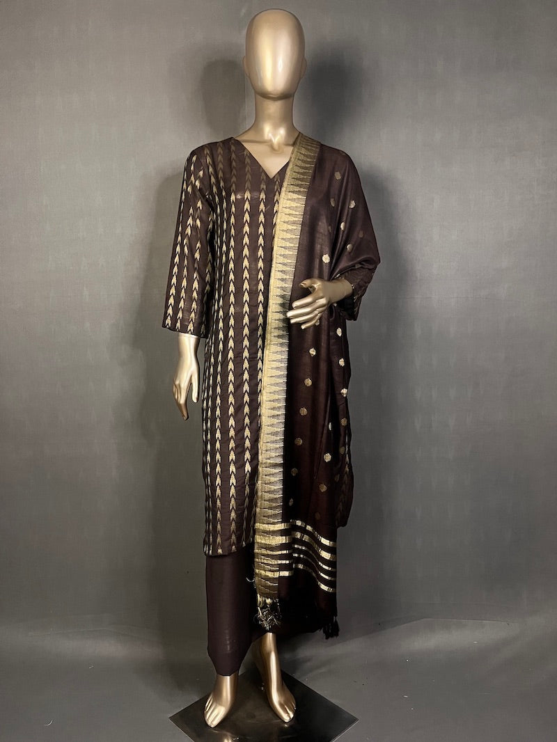 SHANAYA Three Piece Kurta Sets for women | Thread Woven Shalwar Suit