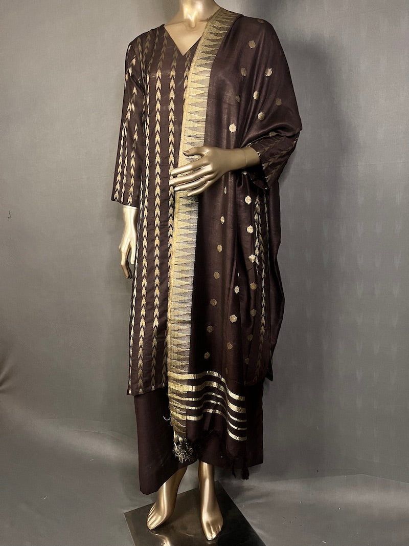SHANAYA Three Piece Kurta Sets for women | Thread Woven Shalwar Suit