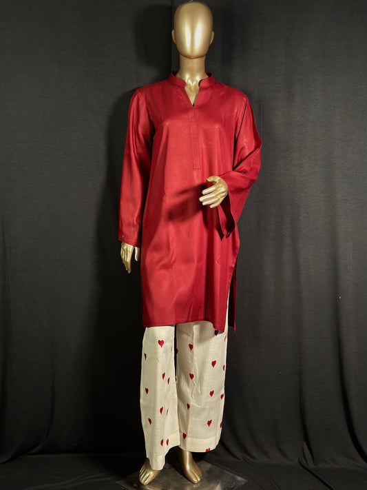 RABIYA Co-ord set for women with heart embroidered| Kurta Set
