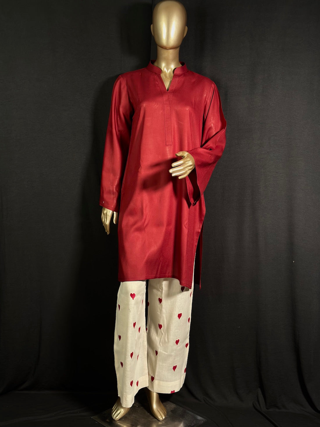 RABIYA Co-ord set for women with heart embroidered| Kurta Set
