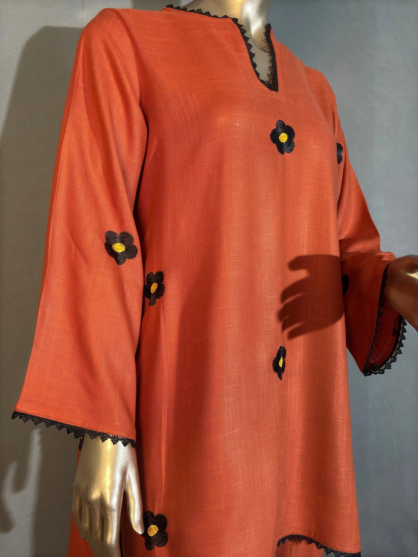 Rust Orange- Stylish & Trendy Embroidered Co-ord sets | Luxury wear | Airport Look kihums clothing