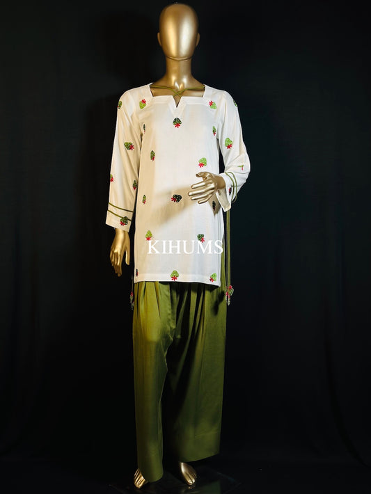 STRAWBERRY Farshi Shalwar Kurta Set | Embroidery work | Kurta Sets for women